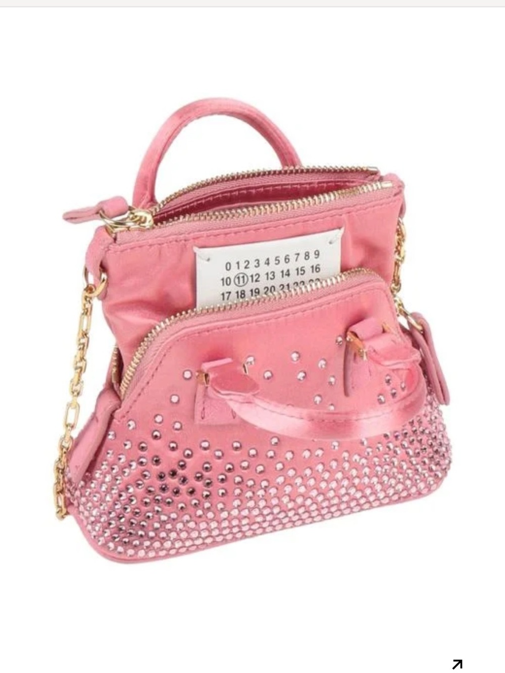 Maison Margiela pink Crystal-Embellished Mini Tote with Gold Chain